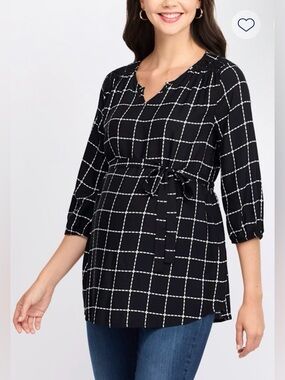 Full Moon Luka tie maternity blouse